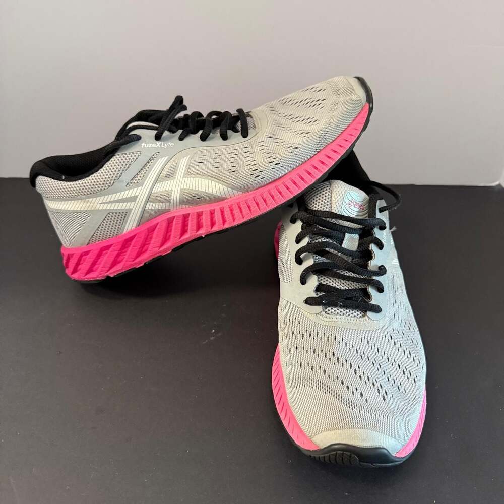 ASICS Women's fuzeX Lyte Running Shoes Grey Pink Size 8.5